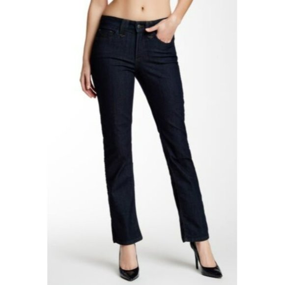 NYDJ Denim - NYDJ Hayden Mid Rise Straight Leg Jeans Dark Wash Women's Size 6 Petite